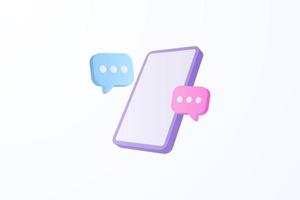 Realistic phone chat 3d icon design illustrations vector