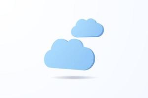 Realistic cloud 3d icon design illustrations vector