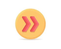 Realistic right arrow 3d icon design illustrations vector