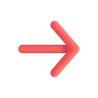 Realistic right arrow 3d icon design illustrations vector