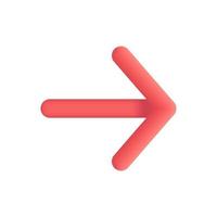 Realistic right arrow 3d icon design illustrations vector