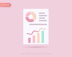 Realistic business analytics 3d icon illustrations vector