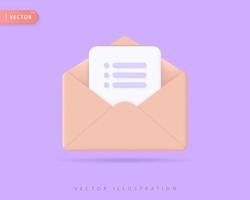 Realistic email 3d icon design illustrations vector