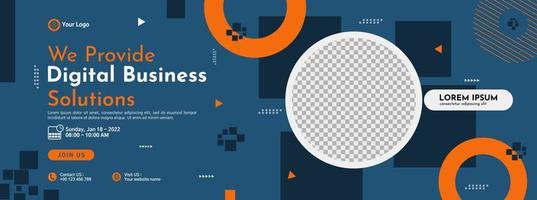 Business conference banner template design for webinar, marketing, online class program, etc vector