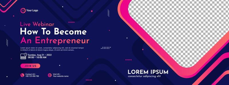 Business conference banner template design for webinar, marketing, online class program, etc