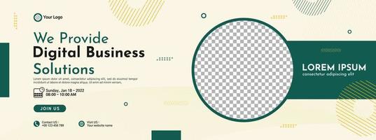 Business conference banner template design for webinar, marketing, online class program, etc vector