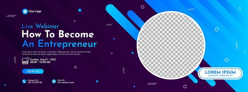 Business conference banner template design for webinar, marketing, online class program, etc