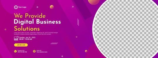 Business conference banner template design for webinar, marketing, online class program, etc vector