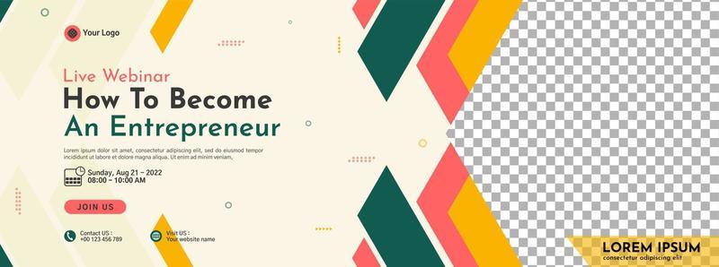 Business conference banner template design for webinar, marketing, online class program, etc