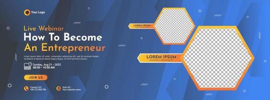 Business conference banner template design for webinar, marketing, online class program, etc vector