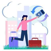 Illustration vector graphic cartoon character of travel