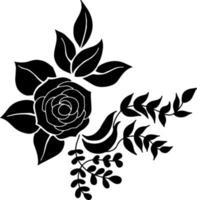 Vector Rose Flower Silhouette Design