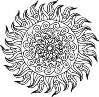 diseño de mandala de rayos de sol de vector