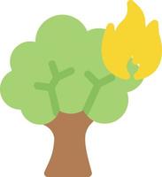 Ilustración de vector de fuego de árbol en un fondo. Símbolos de calidad premium. Iconos vectoriales para concepto y diseño gráfico.