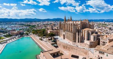 Gothic medieval cathedral of Palma de Mallorca in Spain photo