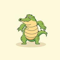 Cartoon cute crocodile posing.Animal vector illustration
