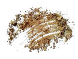 Wood sawdust.Pile of wood shavings or wood powder isolated on white background photo