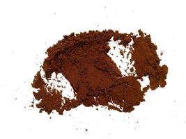 Coffee powder on white background photo