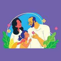 una familia multirracial feliz vector