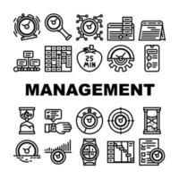 Time Management And Planning Icons Set Vector