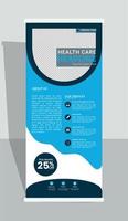 Modern and flat roll up banner design template for healthcare and medical. vector