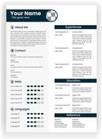 Professional CV or resume template design vector