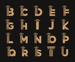 conjunto de letras mayúsculas de plantilla de vector libre de logotipo de ley