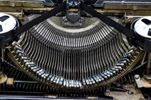 Vintage typewriter machine closeup photo