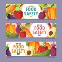 colección de pancartas del día mundial de la seguridad alimentaria vector
