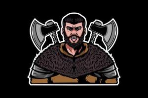 Angry Viking Character Design vector