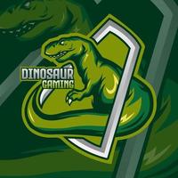 diseño de logotipo de dinosaurio para esport vector