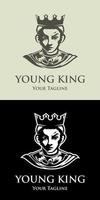diseño de logotipo de rey joven
