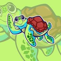 lindo diseño de personajes de tortuga marina
