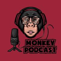 Monkey Podcast Logo Design vector