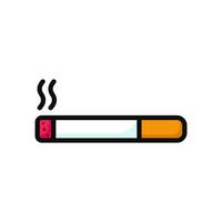 Cigarette Icon. Smoking Logo. Vector Illustration. Isolated on White Background. Editable Stroke
