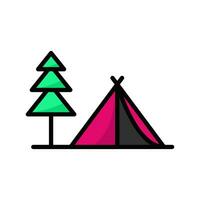 Camping Icon. Tent Logo. Vector Illustration. Isolated on White Background. Editable Stroke