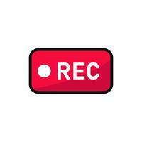 Record Icon. Record Button Logo. Vector Illustration. Isolated on White Background. Editable Stroke