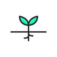 Grow Plant Icon. Sprout Logo. Vector Illustration. Isolated on White Background. Editable Stroke