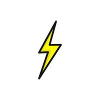 Lightning Icon. lightning Flash Logo. Vector Illustration. Isolated on White Background. Editable Stroke