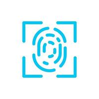 Fingerprint Scan Icon. Fingerprint Logo. Vector Illustration. Isolated on White Background. Editable Stroke