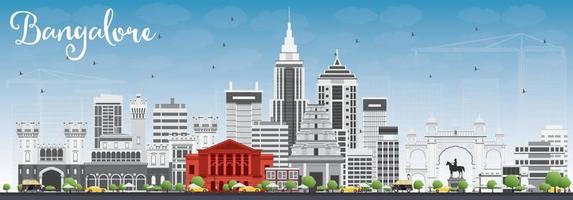 Bangalore Skyline with Gray Buildings and Blue Sky. vector