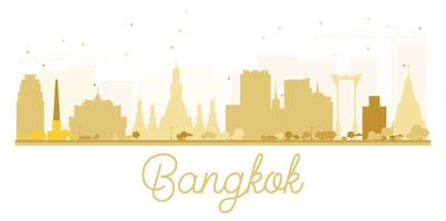 Bangkok City skyline golden silhouette.