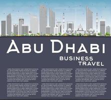 Abu Dhabi City Skyline with Gray Buildings and Copy Space. vector