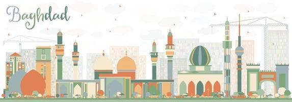 Abstract Baghdad Skyline with Color Buildings. vector