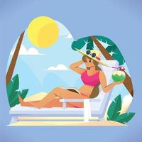 Spend A Relaxing Day On The Beach Concept vector