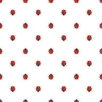 Cute print with red ladybugs. Spring and summer seamless pattern with insects. Vector flat illustration
