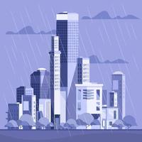 Raining On The City Concept vector