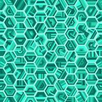 Mint Green Hexagonal Abstract Shapes Background vector