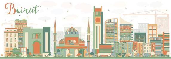 Abstract Beirut Skyline with Color Buildings. vector