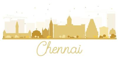 Chennai City skyline golden silhouette. vector